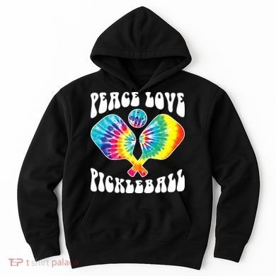 Wo Peace Love Pickleball Funny Pickleball Player Hoodie