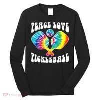 Wo Peace Love Pickleball Funny Pickleball Player Long Sleeve Shirt thumb 0
