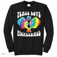 Wo Peace Love Pickleball Funny Pickleball Player Sweatshirt thumb 0