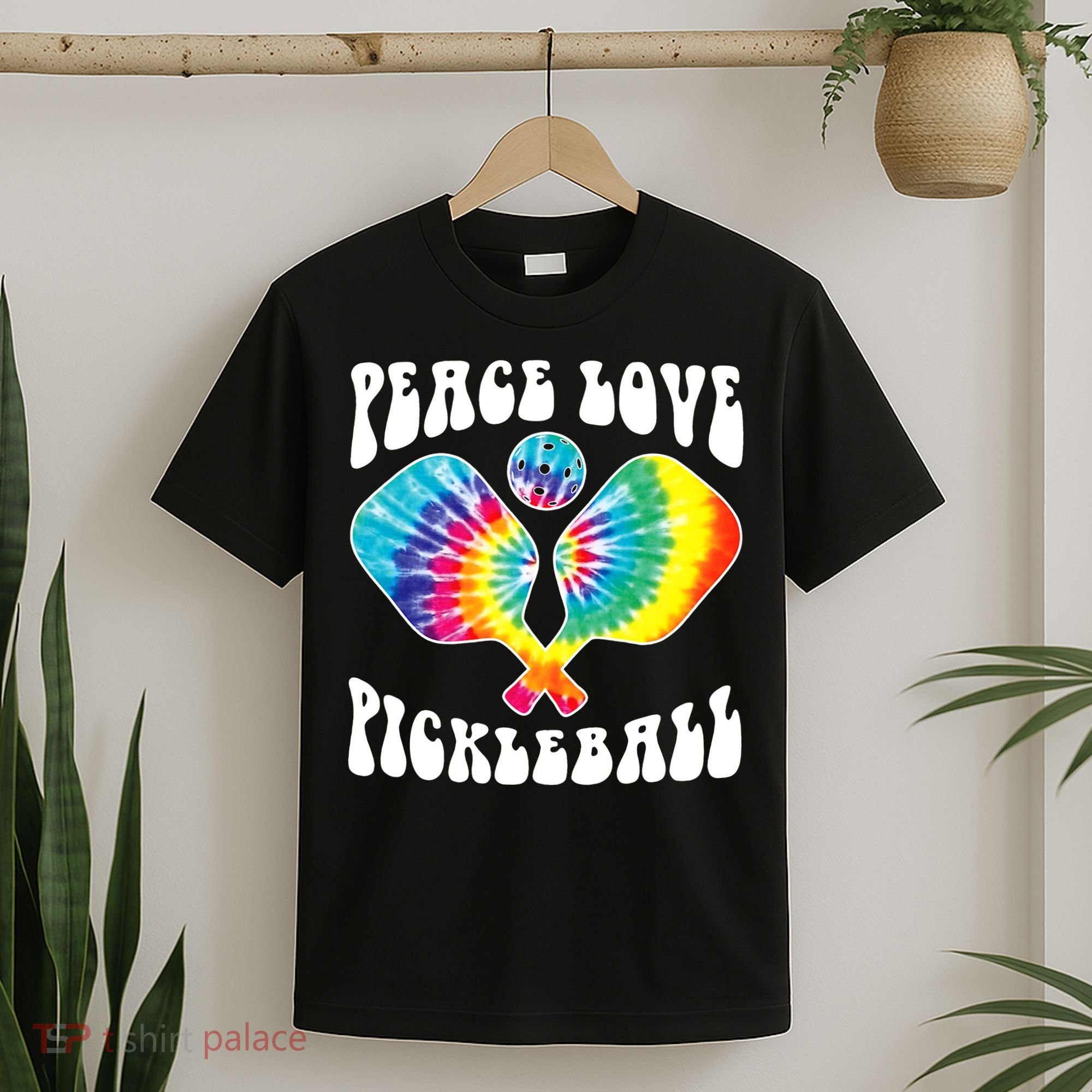 Wo Peace Love Pickleball Funny Pickleball Player T-Shirt