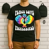 Wo Peace Love Pickleball Funny Pickleball Player T-Shirt thumb 6