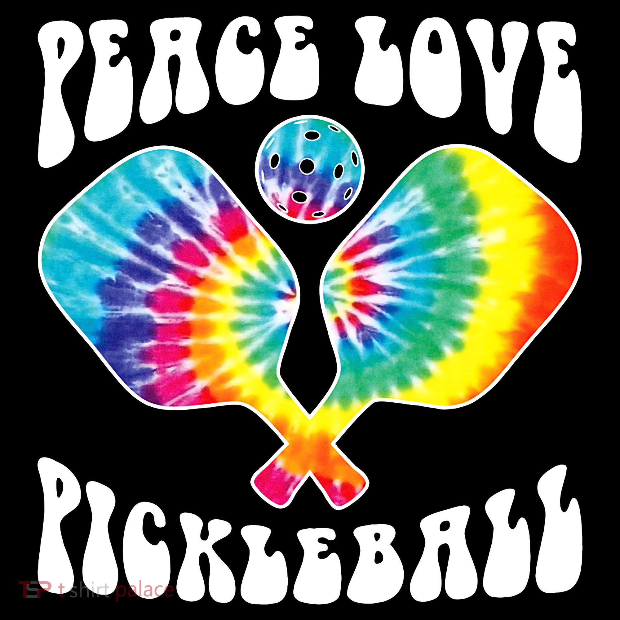 Wo Peace Love Pickleball Funny Pickleball Player T-Shirt