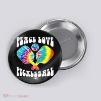 Wo Peace Love Pickleball Funny Pickleball Player Button thumb 0
