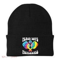 Wo Peace Love Pickleball Funny Pickleball Player Beanie thumb 0