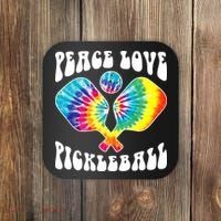 Wo Peace Love Pickleball Funny Pickleball Player Coaster thumb 0