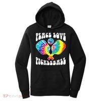 Wo Peace Love Pickleball Funny Pickleball Player Women's Hoodie thumb 0