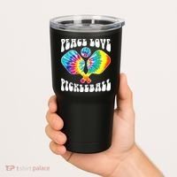 Wo Peace Love Pickleball Funny Pickleball Player Tumbler thumb 2