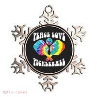 Wo Peace Love Pickleball Funny Pickleball Player Ornament thumb 0