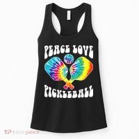 Wo Peace Love Pickleball Funny Pickleball Player Women's Tank Top thumb 0
