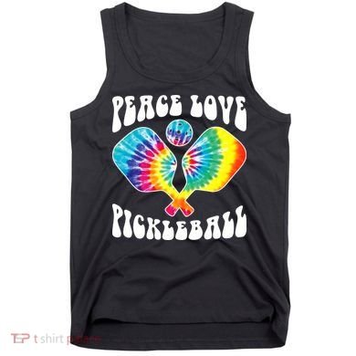 Wo Peace Love Pickleball Funny Pickleball Player Tank Top