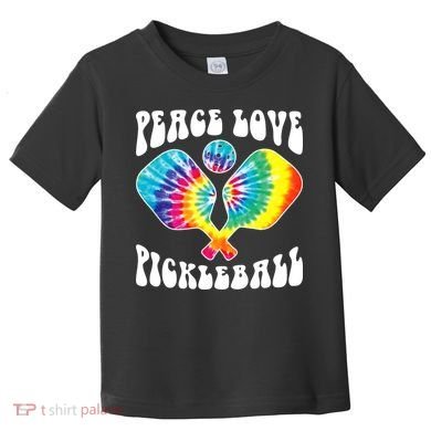 Wo Peace Love Pickleball Funny Pickleball Player Toddler T-Shirt