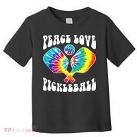 Wo Peace Love Pickleball Funny Pickleball Player Toddler T-Shirt thumb 0