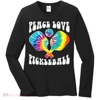 Wo Peace Love Pickleball Funny Pickleball Player Women's Long Sleeve Shirt thumb 0