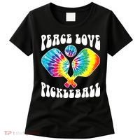 Wo Peace Love Pickleball Funny Pickleball Player Women's T-Shirt thumb 0