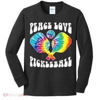 Wo Peace Love Pickleball Funny Pickleball Player Kids Long Sleeve Shirt thumb 0