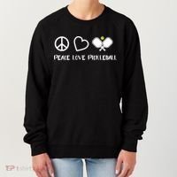 Womens Peace Love Pickleball Funny Pickleball Paddle Player Gift VNeck T Women's Sweatshirt thumb 0