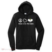 Womens Peace Love Pickleball Funny Pickleball Paddle Player Gift VNeck T Women's Hoodie thumb 0