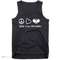 Womens Peace Love Pickleball Funny Pickleball Paddle Player Gift VNeck T Tank Top thumb 0
