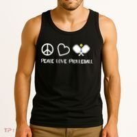 Womens Peace Love Pickleball Funny Pickleball Paddle Player Gift VNeck T Tank Top thumb 3