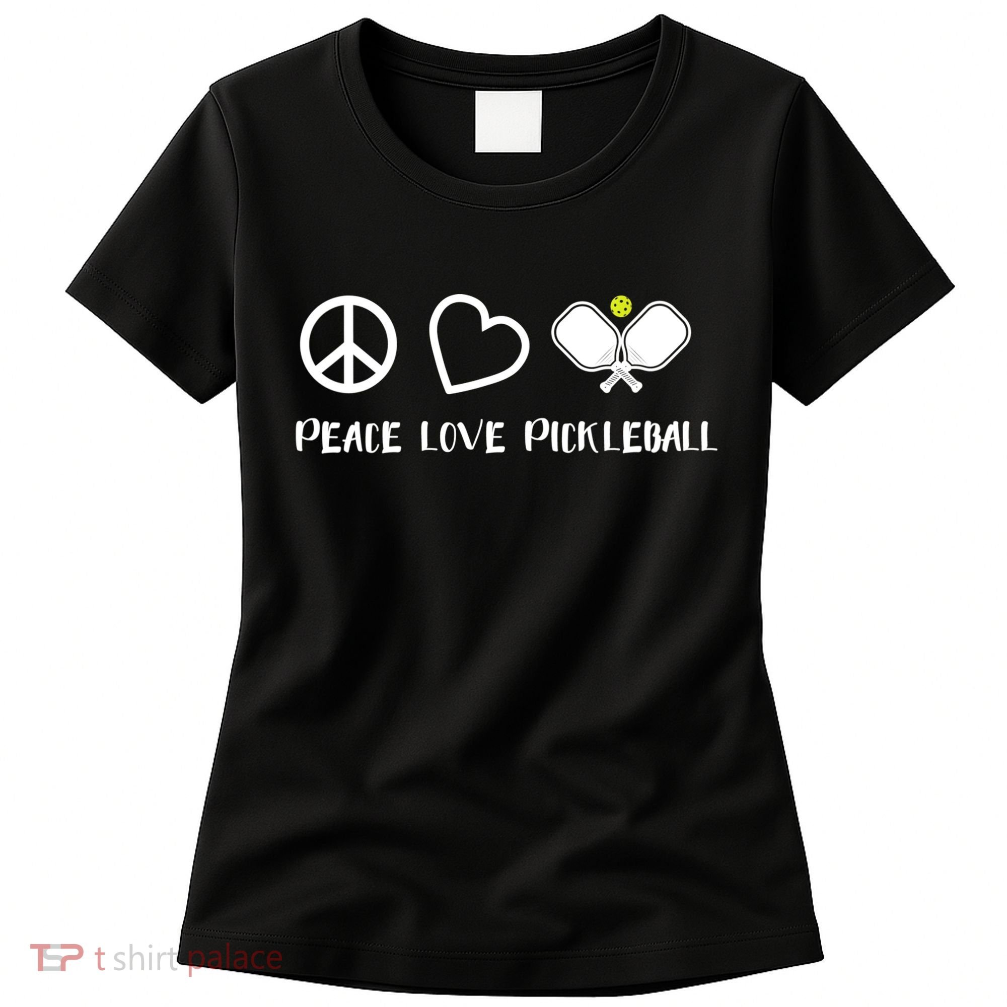 Womens Peace Love Pickleball Funny Pickleball Paddle Player Gift VNeck T Women's T-Shirt
