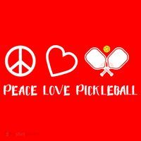 Womens Peace Love Pickleball Funny Pickleball Paddle Player Gift VNeck T Santa Hat thumb 1