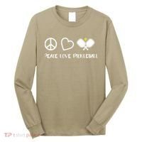 Womens Peace Love Pickleball Funny Pickleball Paddle Player Gift VNeck T Long Sleeve Shirt thumb 0