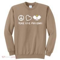 Womens Peace Love Pickleball Funny Pickleball Paddle Player Gift VNeck T Sweatshirt thumb 0