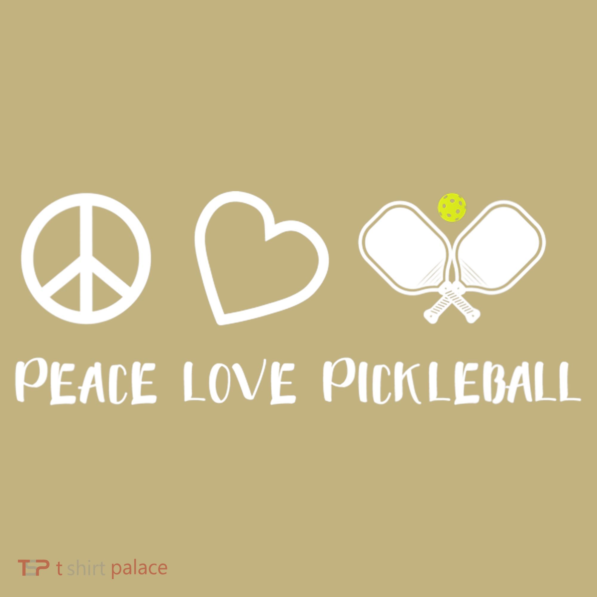 Womens Peace Love Pickleball Funny Pickleball Paddle Player Gift VNeck T Sweatshirt