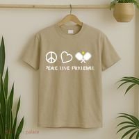 Womens Peace Love Pickleball Funny Pickleball Paddle Player Gift VNeck T T-Shirt thumb 2