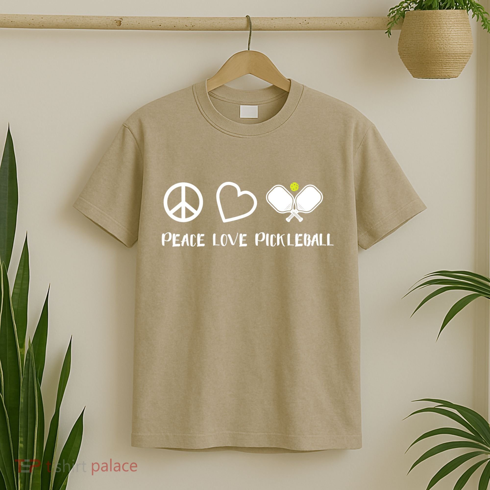 Womens Peace Love Pickleball Funny Pickleball Paddle Player Gift VNeck T T-Shirt