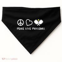 Womens Peace Love Pickleball Funny Pickleball Paddle Player Gift VNeck T USA-Made Doggie Bandana thumb 0