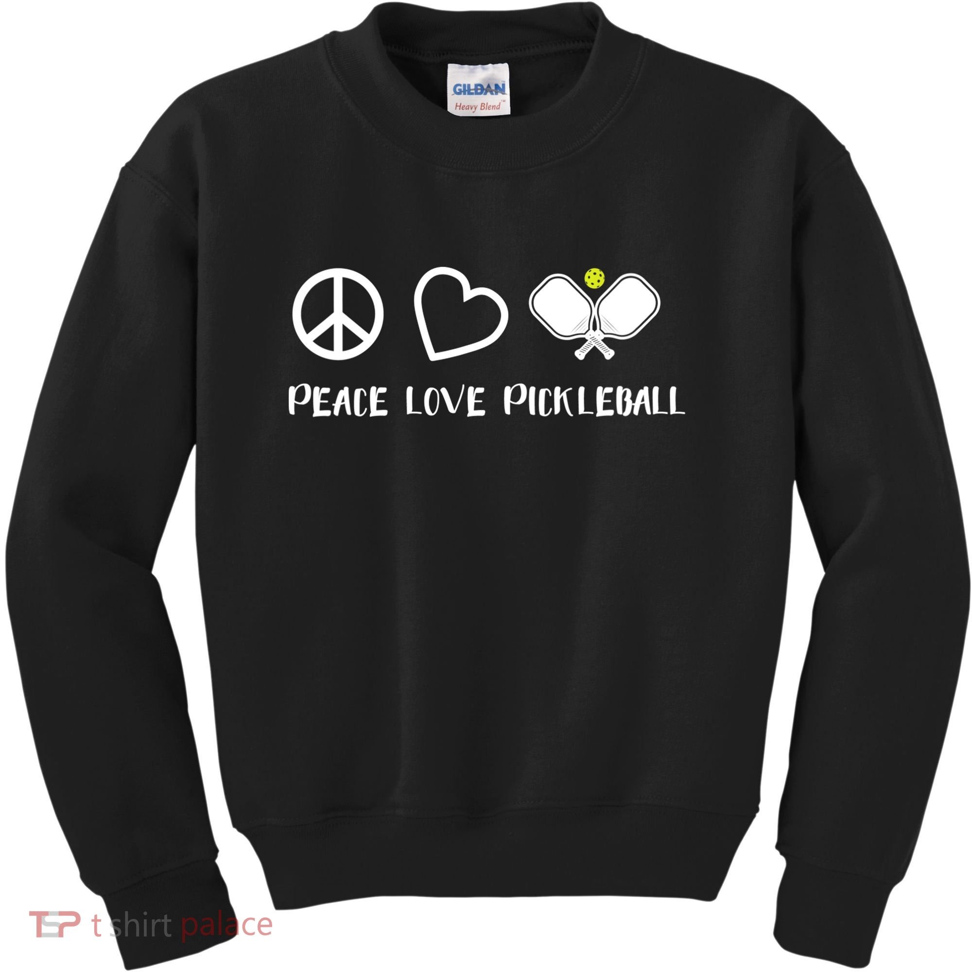 Womens Peace Love Pickleball Funny Pickleball Paddle Player Gift VNeck T Kids Sweatshirt