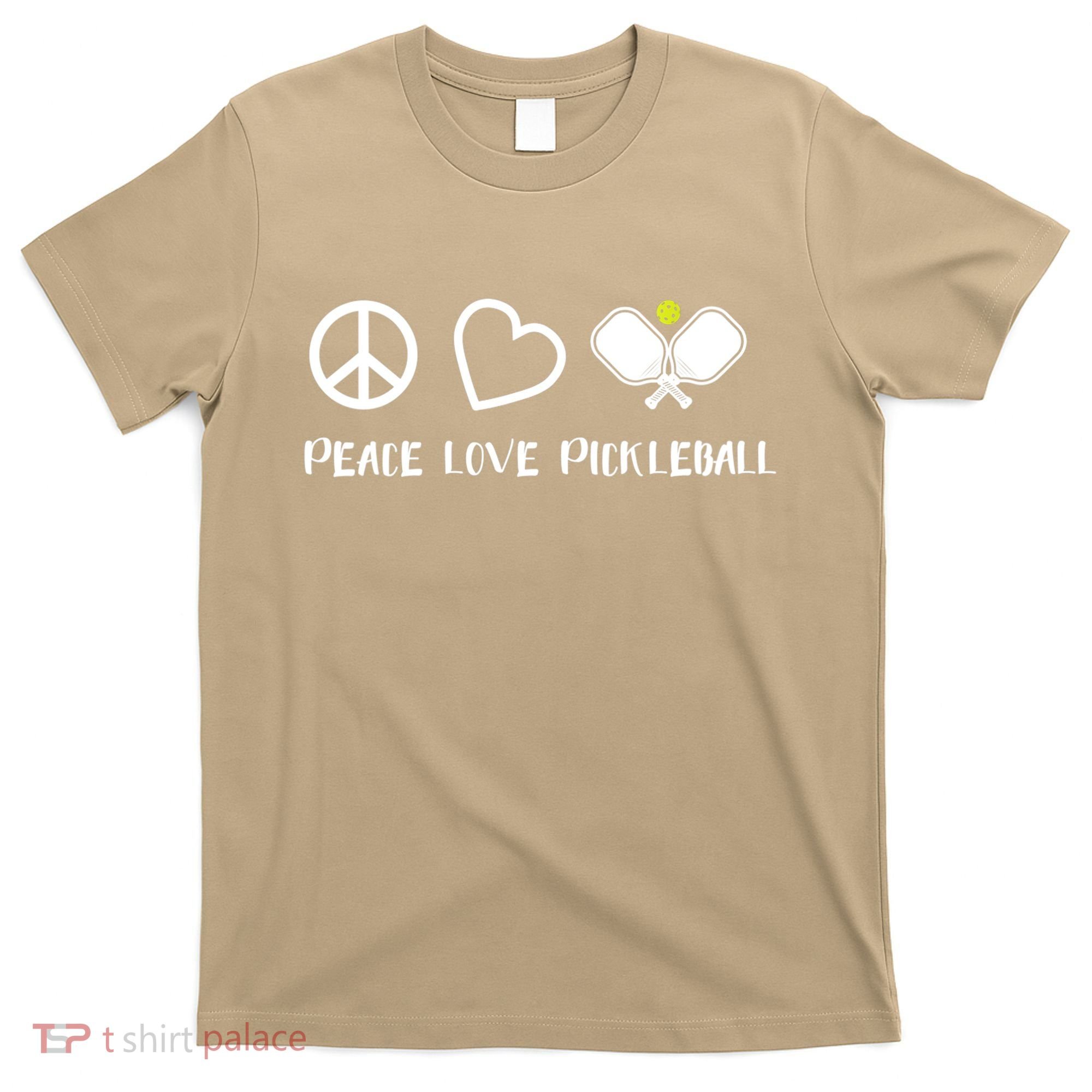 Womens Peace Love Pickleball Funny Pickleball Paddle Player Gift VNeck T T-Shirt