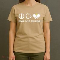 Womens Peace Love Pickleball Funny Pickleball Paddle Player Gift VNeck T T-Shirt thumb 4