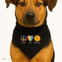 Womens Peace Love Pickleball USA-Made Doggie Bandana thumb 1