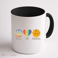 Womens Peace Love Pickleball Coffee Mug thumb 1