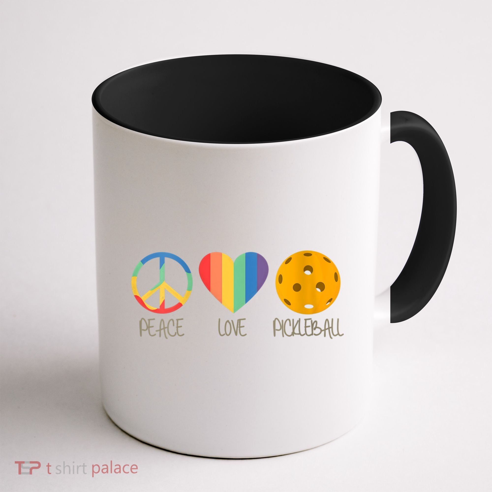 Womens Peace Love Pickleball Coffee Mug