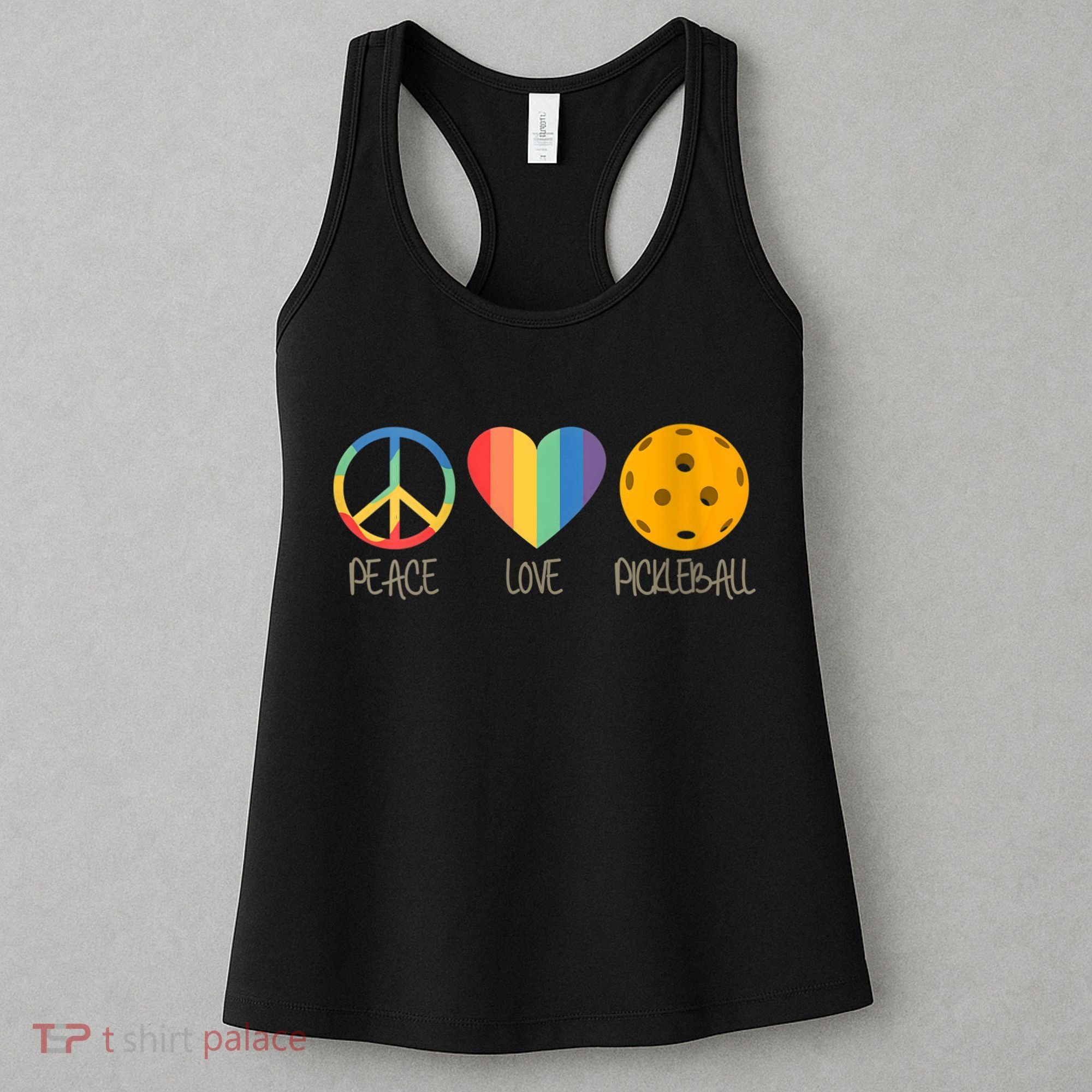 Womens Peace Love Pickleball Women's Tank Top