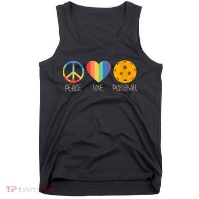 Womens Peace Love Pickleball Tank Top