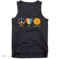 Womens Peace Love Pickleball Tank Top thumb 0