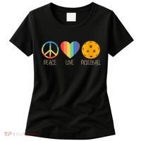 Womens Peace Love Pickleball Women's T-Shirt thumb 0
