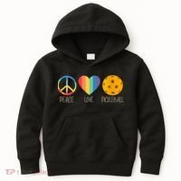 Womens Peace Love Pickleball Kids Hoodie thumb 0