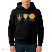 Womens Peace Love Pickleball Kids Hoodie thumb 4