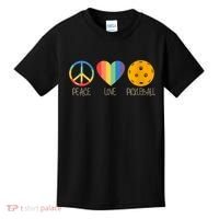 Womens Peace Love Pickleball Kids T-Shirt thumb 0