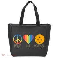 Womens Peace Love Pickleball Tote Bag thumb 0