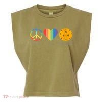 Womens Peace Love Pickleball Garment-Dyed Women's Muscle Tee thumb 0