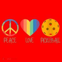Womens Peace Love Pickleball Santa Hat thumb 1