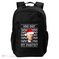 Who Pooped My Pants? Funny Biden Ugly Christmas Backpack thumb 0