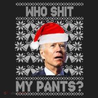 Who Pooped My Pants? Funny Biden Ugly Christmas Beanie thumb 2