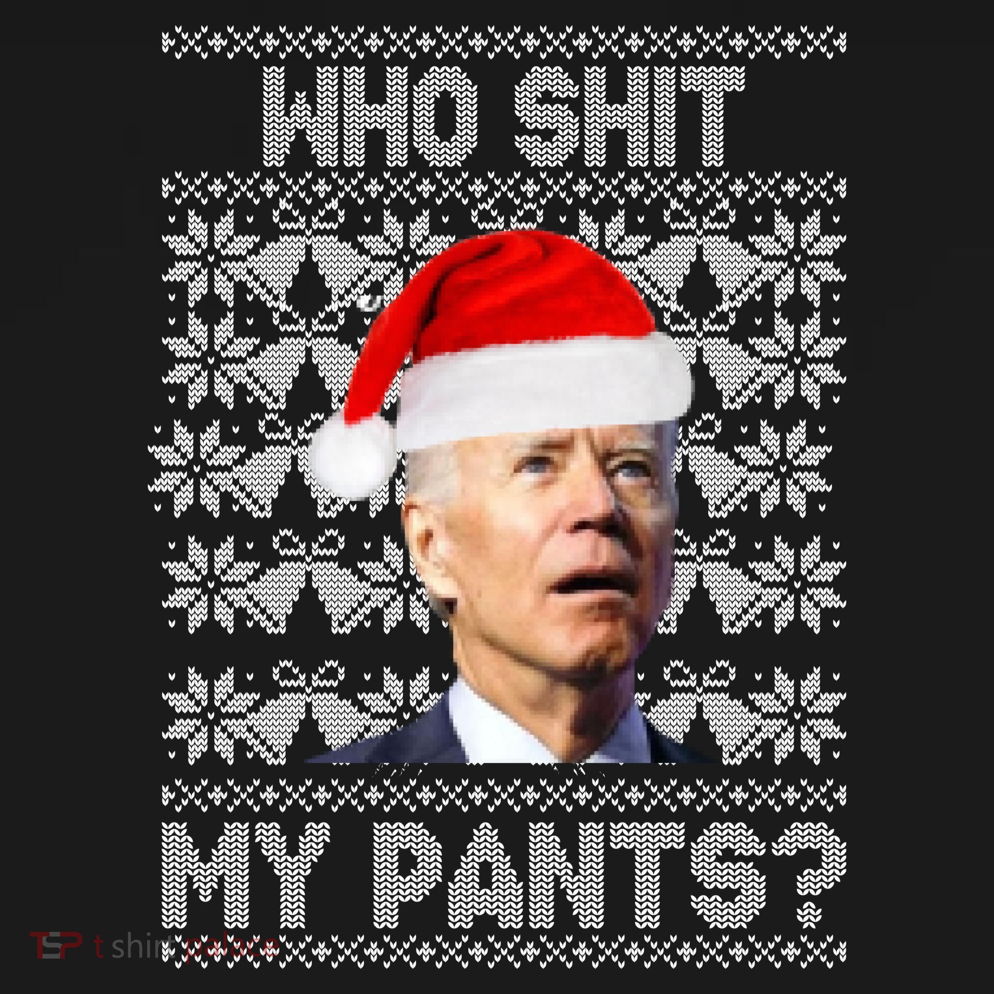 Who Pooped My Pants? Funny Biden Ugly Christmas Women's Hoodie